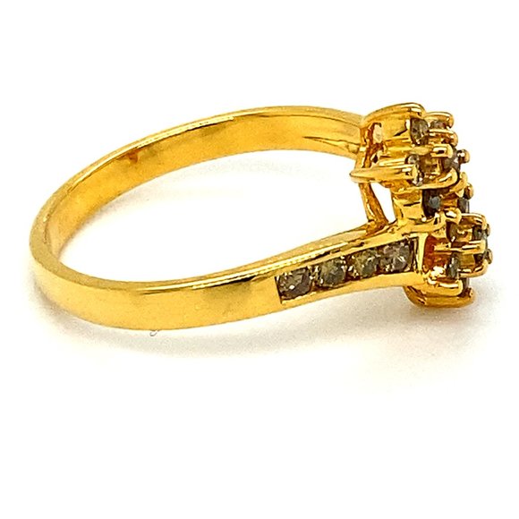 Fancy Diamonds 1.00ct Solid 14K Yellow Gold Ring - Picture 3 of 6